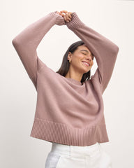 The Boxy Sweater in Everyday Cotton | Dusty Rose