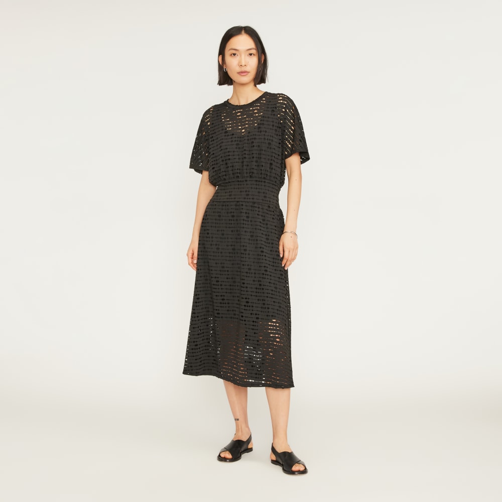 The Eyelet Waisted Dress | Black