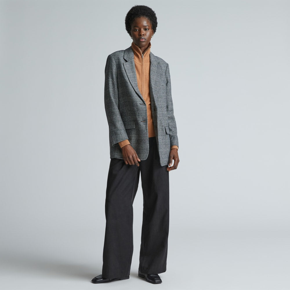 The Oversized Blazer in Wool | Glen Plaid