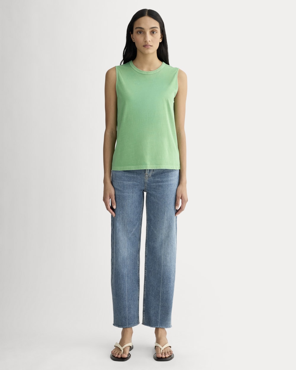 The Boyfriend Tank in Essential Cotton | Green Garment Dye
