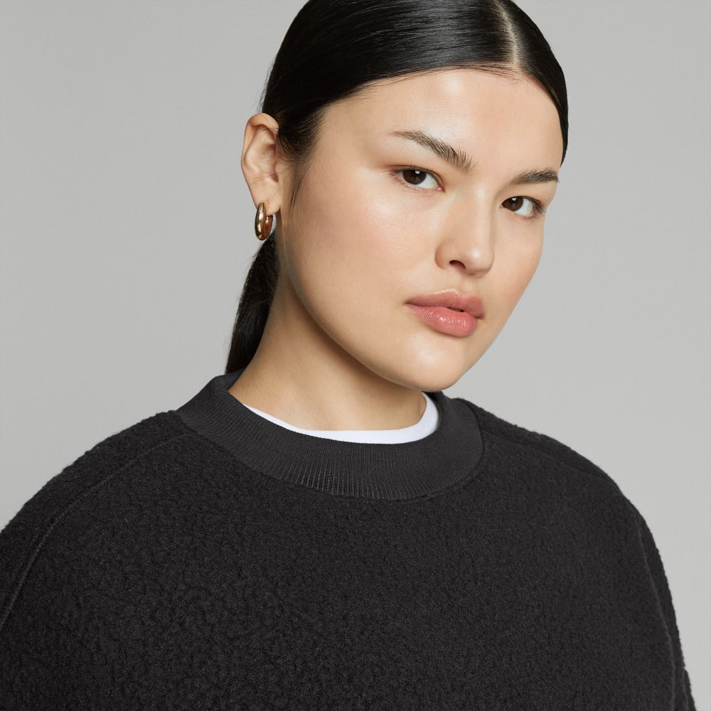 The ReNew Teddy Oversized Crew | Black