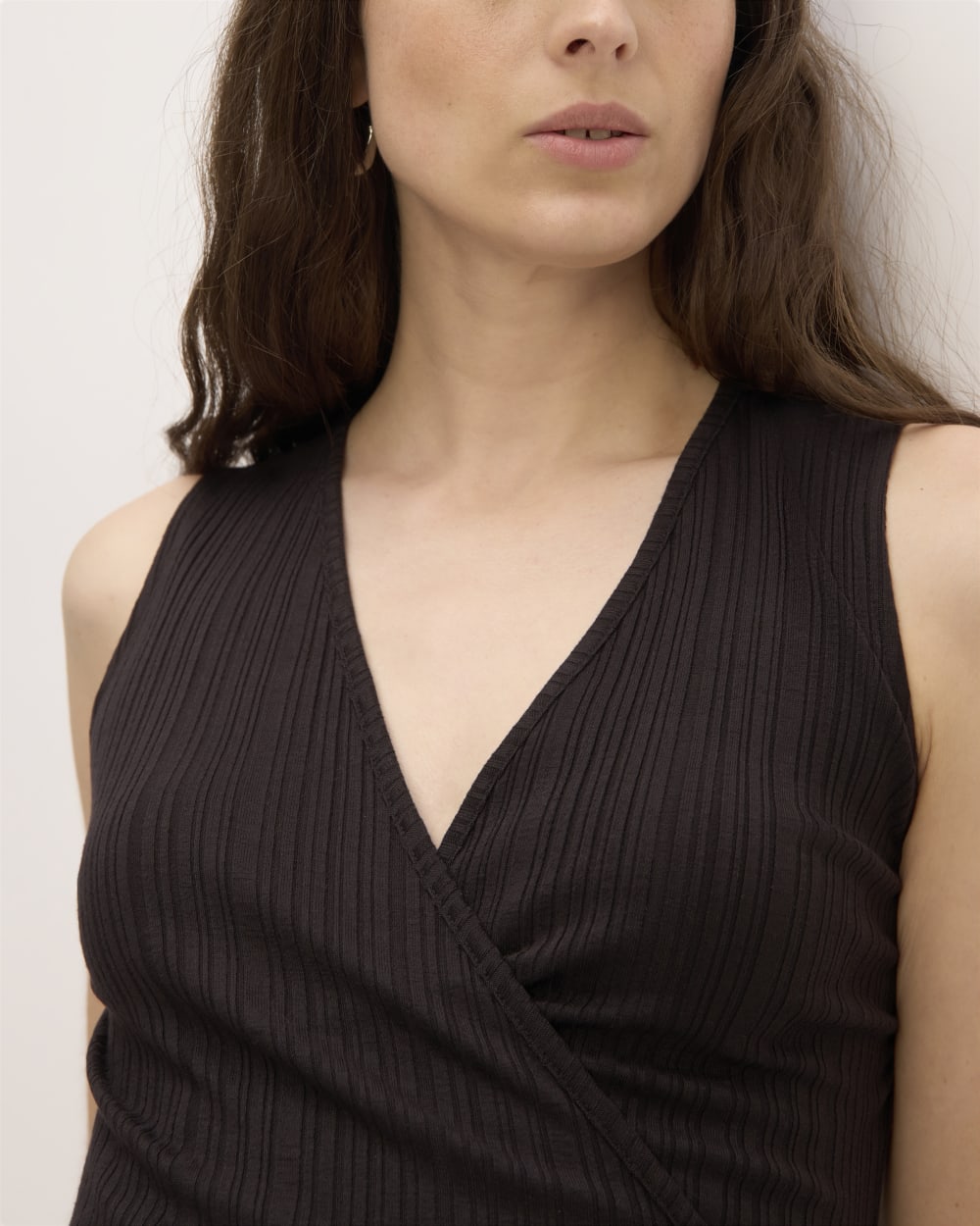The Rib Wrap Top | Black