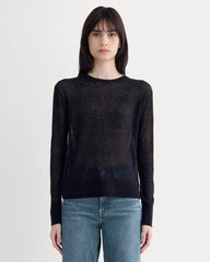 The Air Alpaca™ Relaxed Crew Top | Black