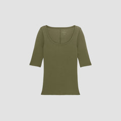 The Luxe Rib Scoop-Neck Tee | Kalamata
