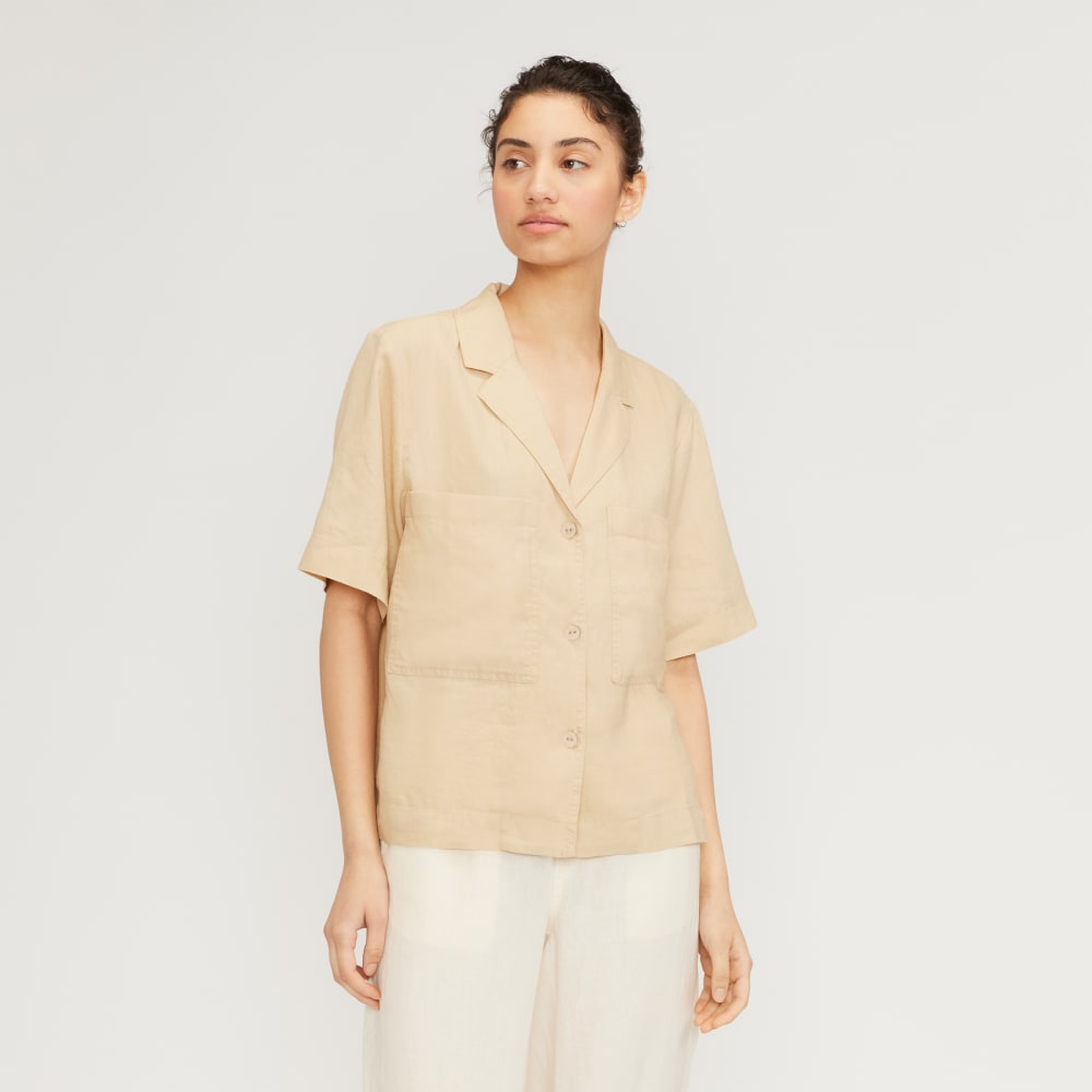 The Linen Workwear Shirt | Warm Khaki