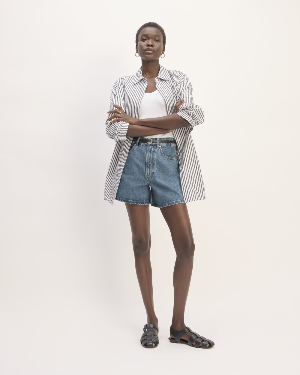 The A-Line Denim Short | Mid Blue