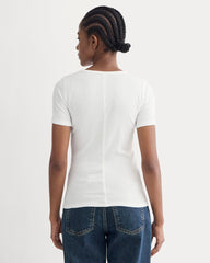 The Luxe Rib Crew | White
