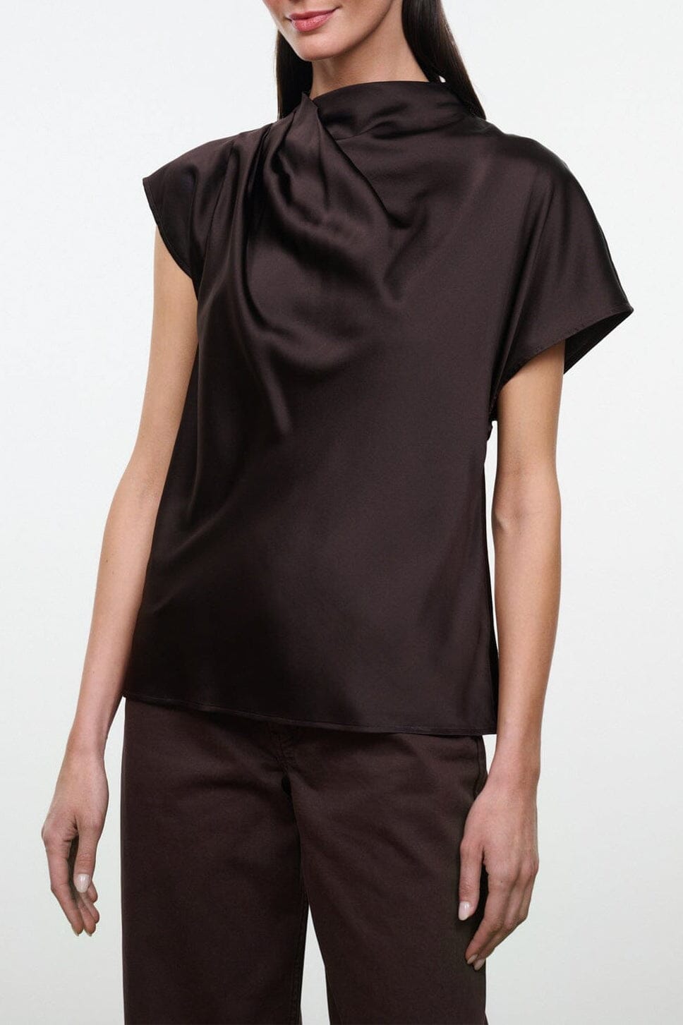 DAVINA SILK TOP | EARTH