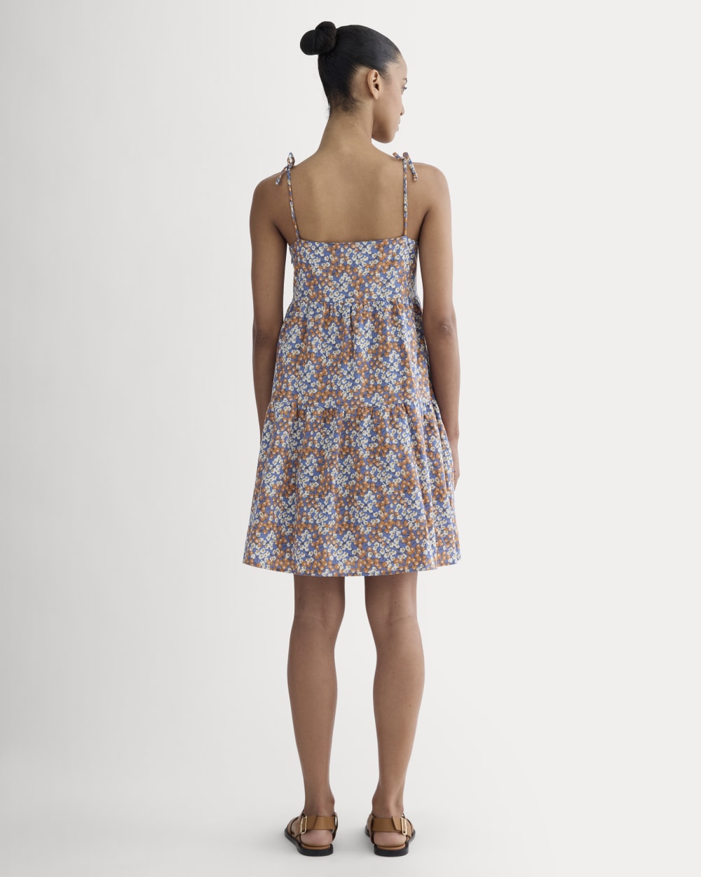 The Gauze Mini Tiered Dress | Soft Cobalt Floral