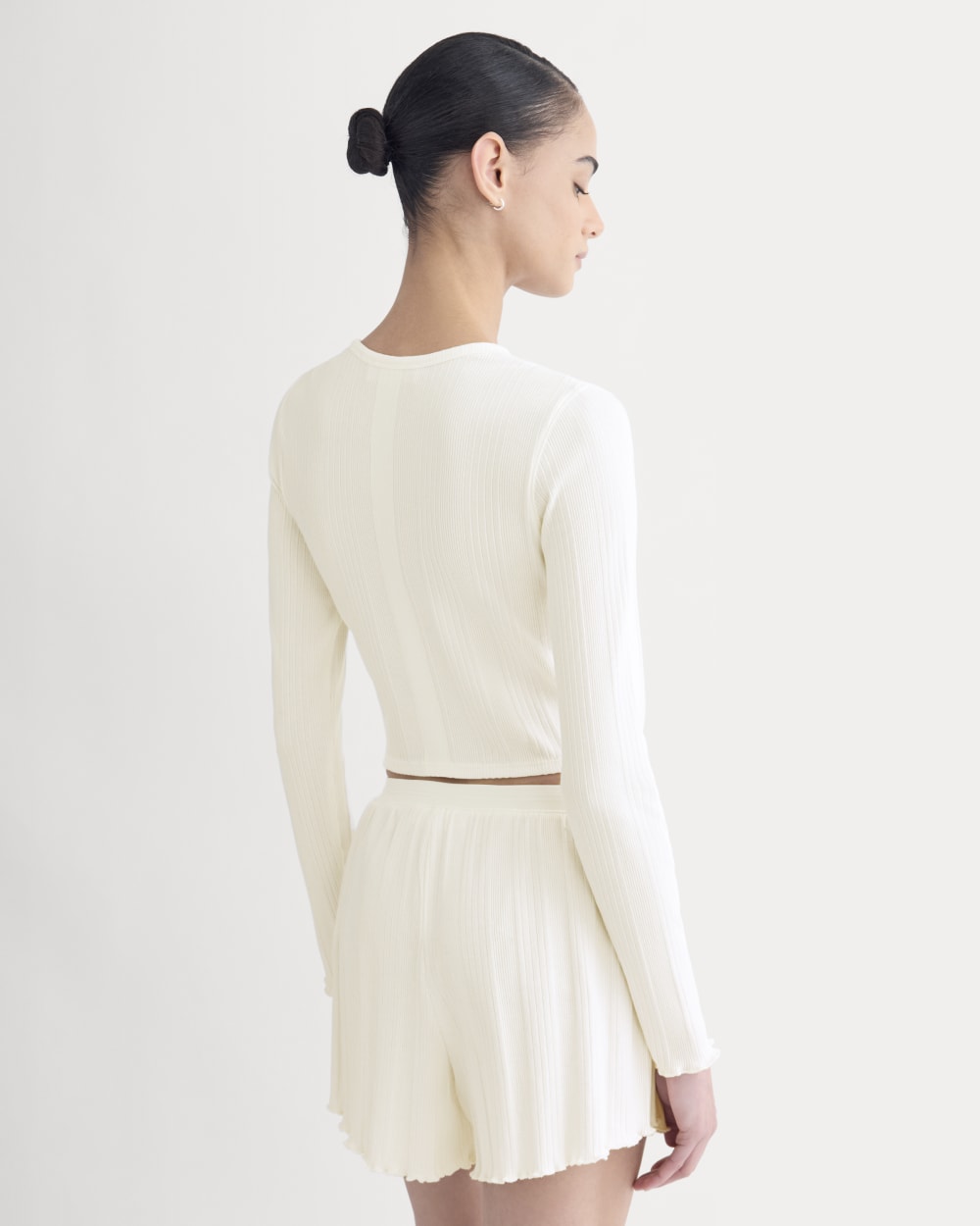 Lounge Rib Cropped Shirt | Bone