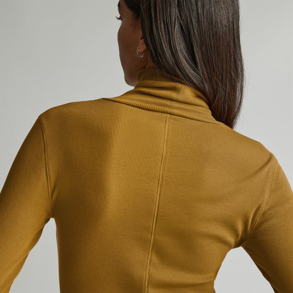 The Luxe Micro-Rib Turtleneck | Tapenade