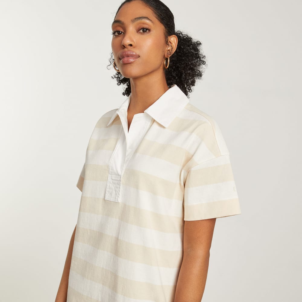 The Organic Cotton Polo Dress | Beech / Bone