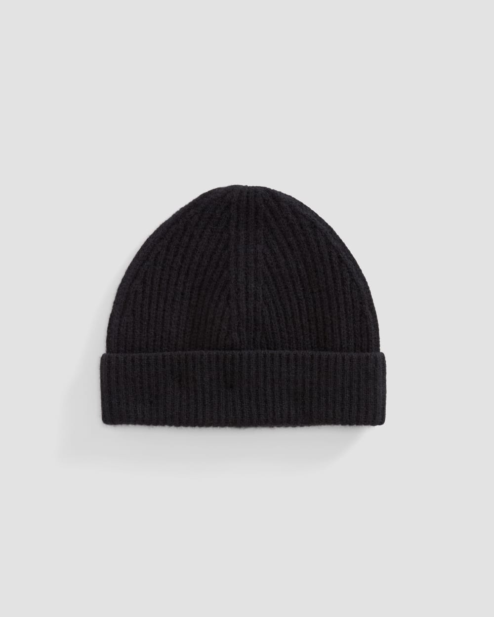 The Cashmere Fine Rib Beanie |  Black