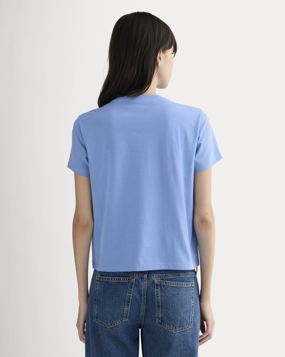 The Box-Cut Tee in Essential Cotton | Blue Opal | No Pocket