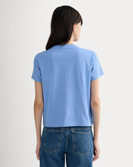 The Box-Cut Tee in Essential Cotton | Blue Opal | No Pocket