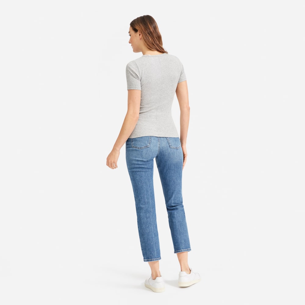 The Pima Micro-Rib Crew Tee |  Heathered Grey