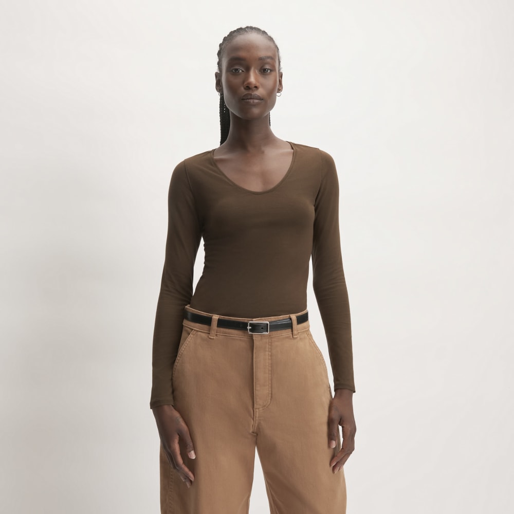 The Supima® Form Ballet Neck Tee | Cocoa