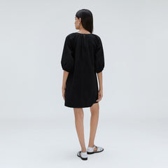 The Seersucker Puff Sleeve Dress | Black