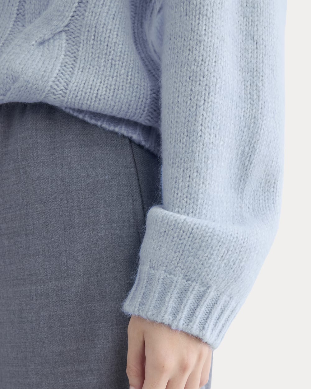 Cloud Cable V-Neck Sweater | Forever Blue