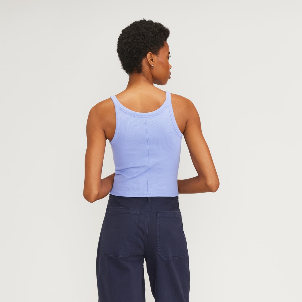 The Pima Micro-Rib Short Tank | Cornflower Blue