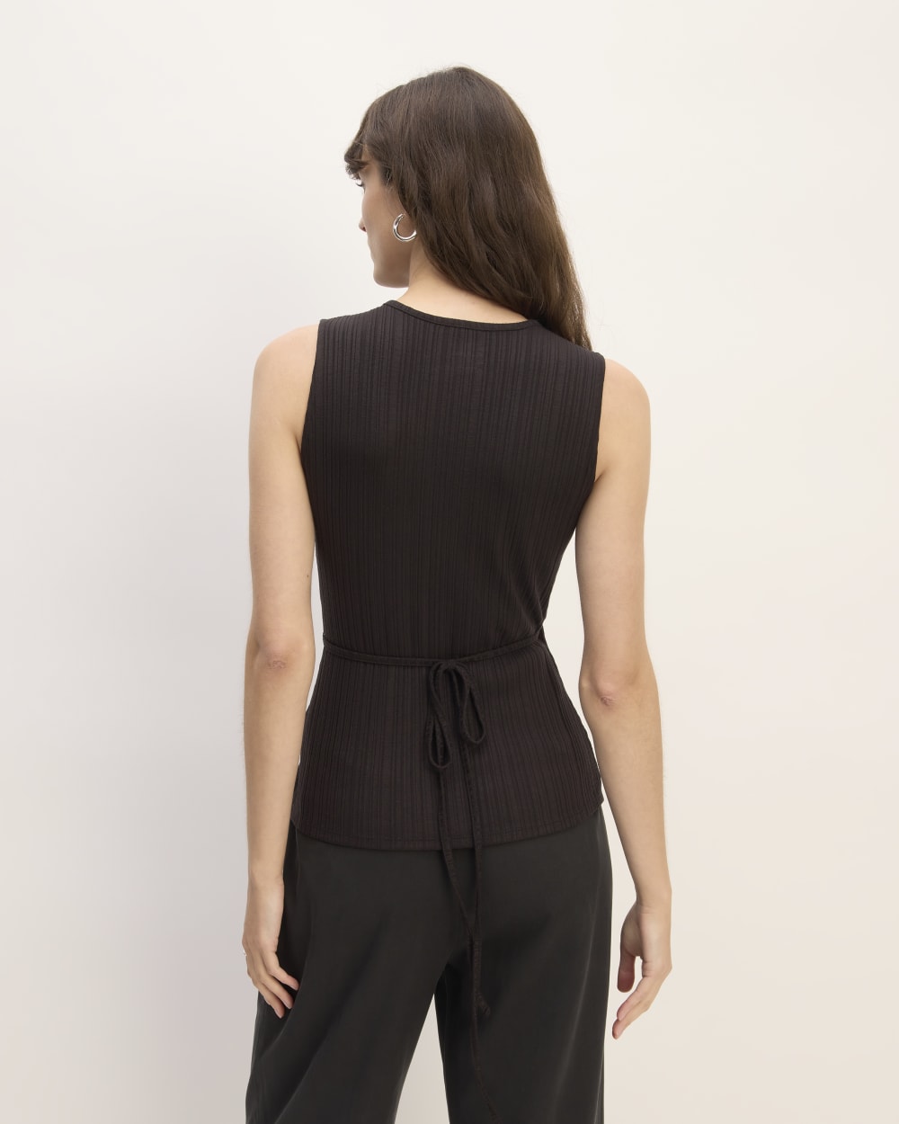 The Rib Wrap Top | Black