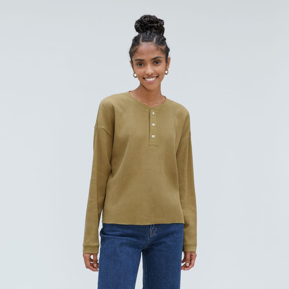 The Organic Cotton Waffle Henley | Fennel Seed