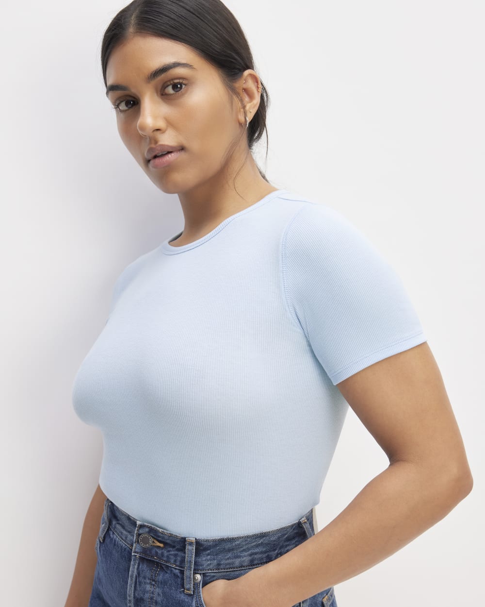 The Luxe Rib Crew | Chambray Blue