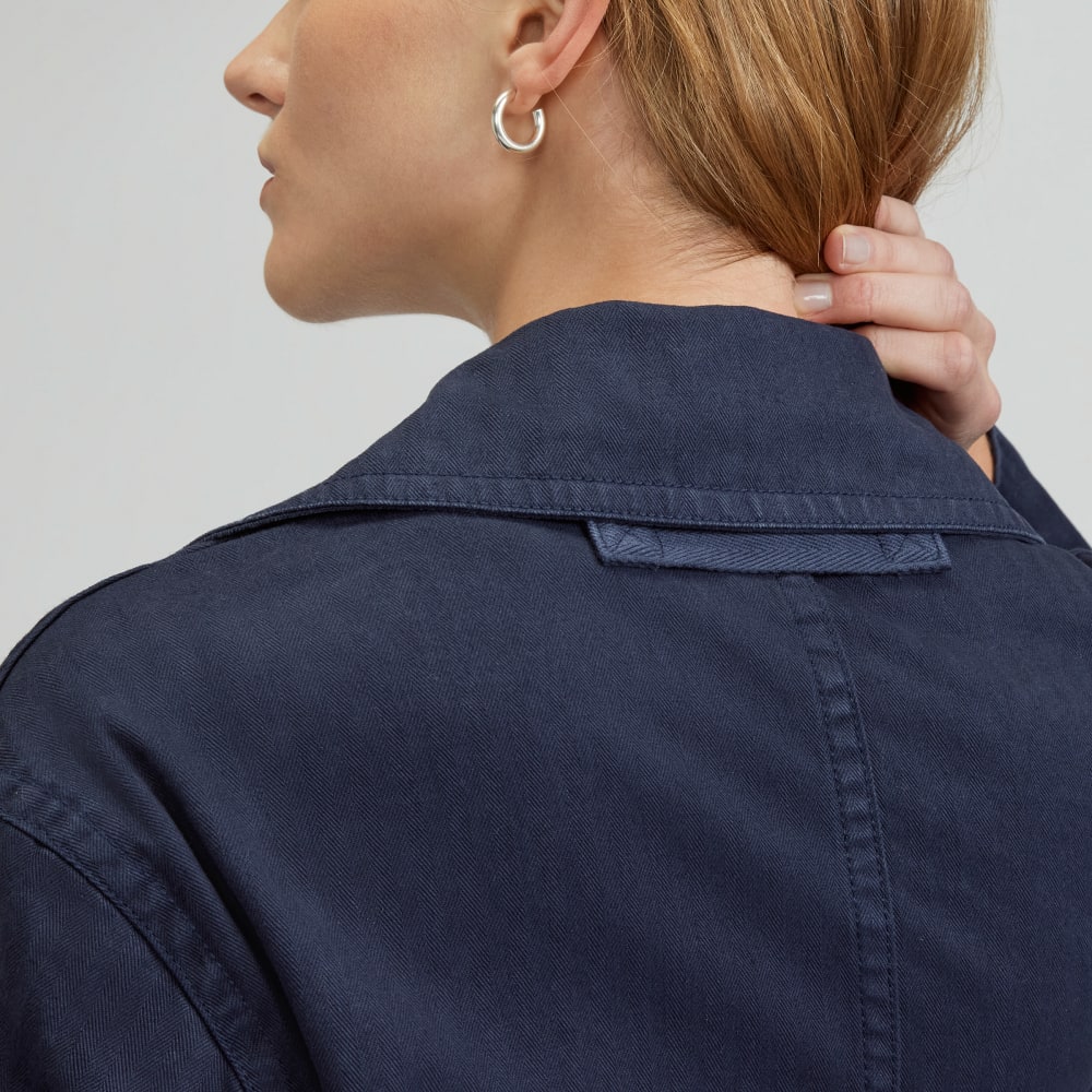 The Organic Cotton Herringbone Jacket | Navy