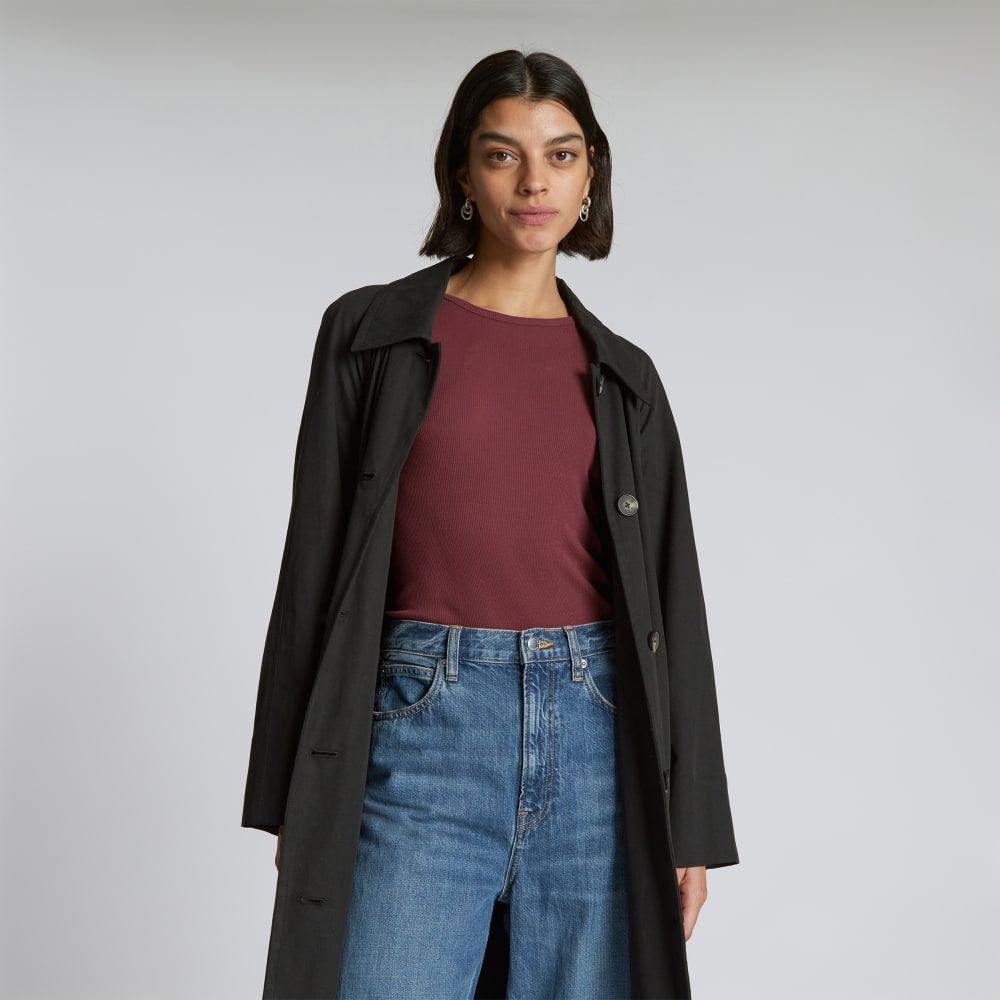 The Pima Micro-Rib Long-Sleeve Crew | Brandy