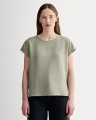 The Muscle Top in Linen | Sage Green