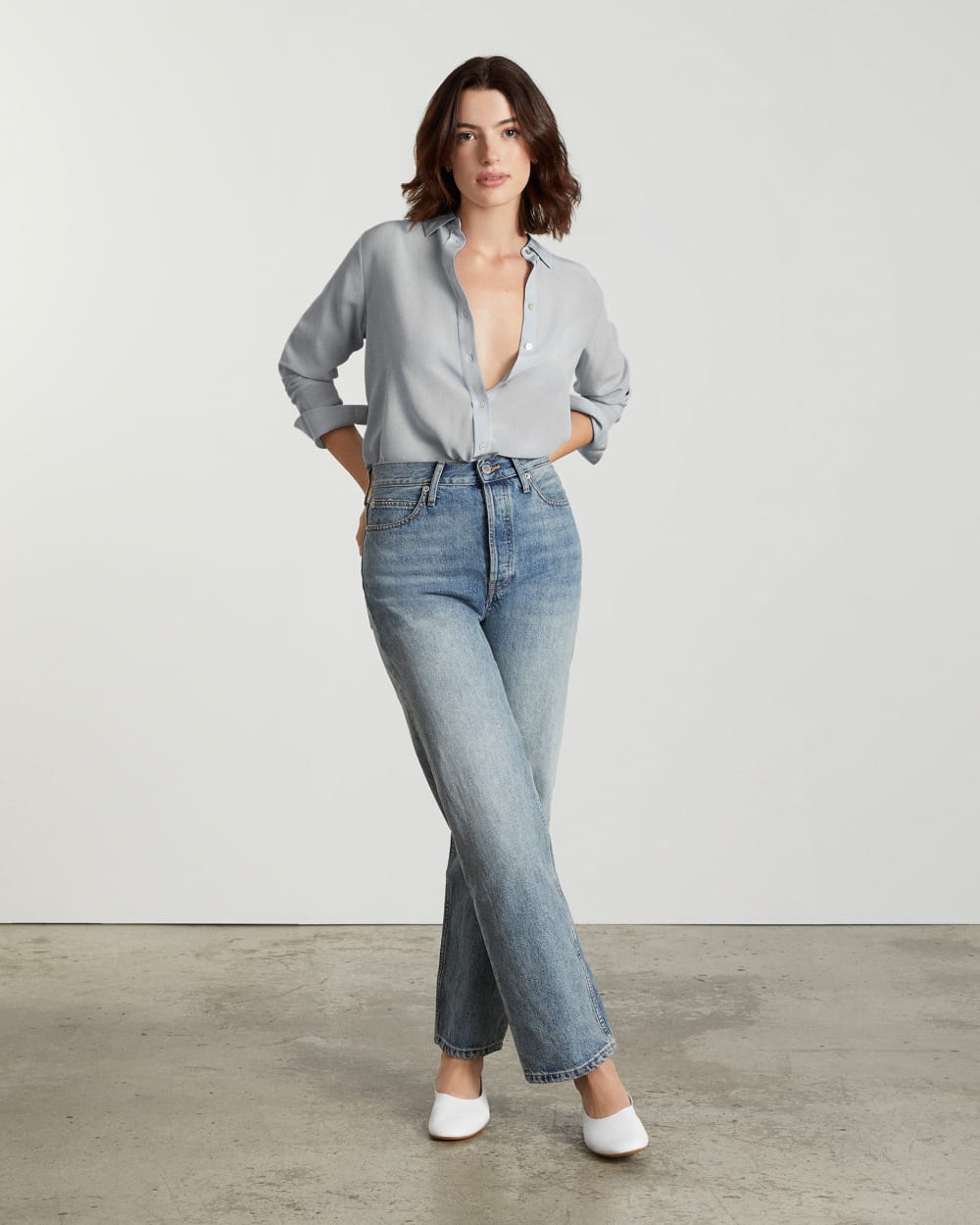 The Must-Have Shirt in Washable Silk | Sky