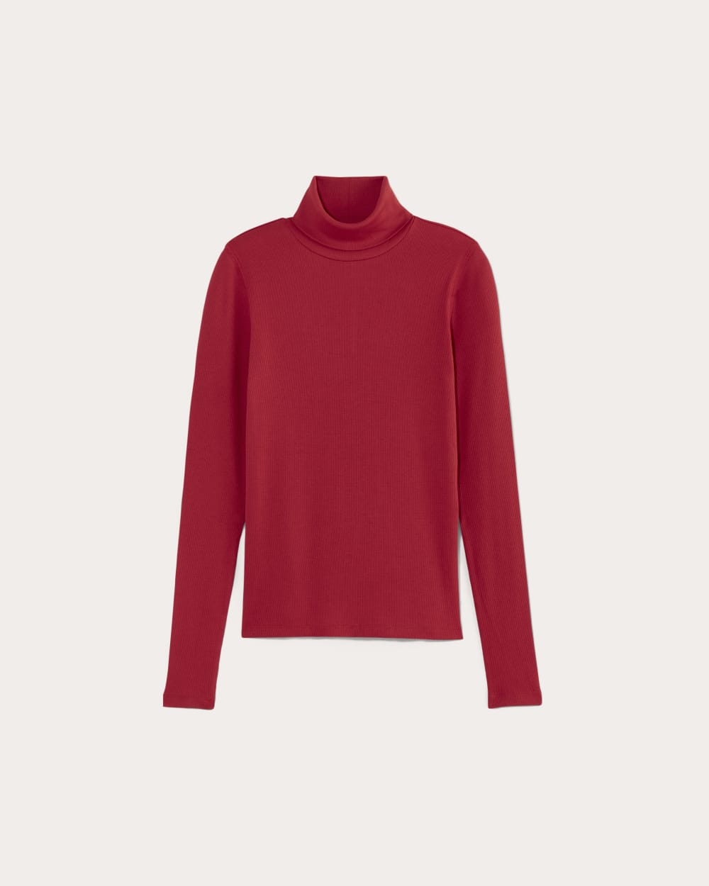 The Luxe Rib Turtleneck | Berry Red