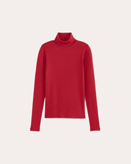 The Luxe Rib Turtleneck | Berry Red