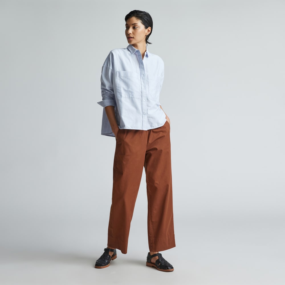 The Boxy Oxford | Periwinkle / White