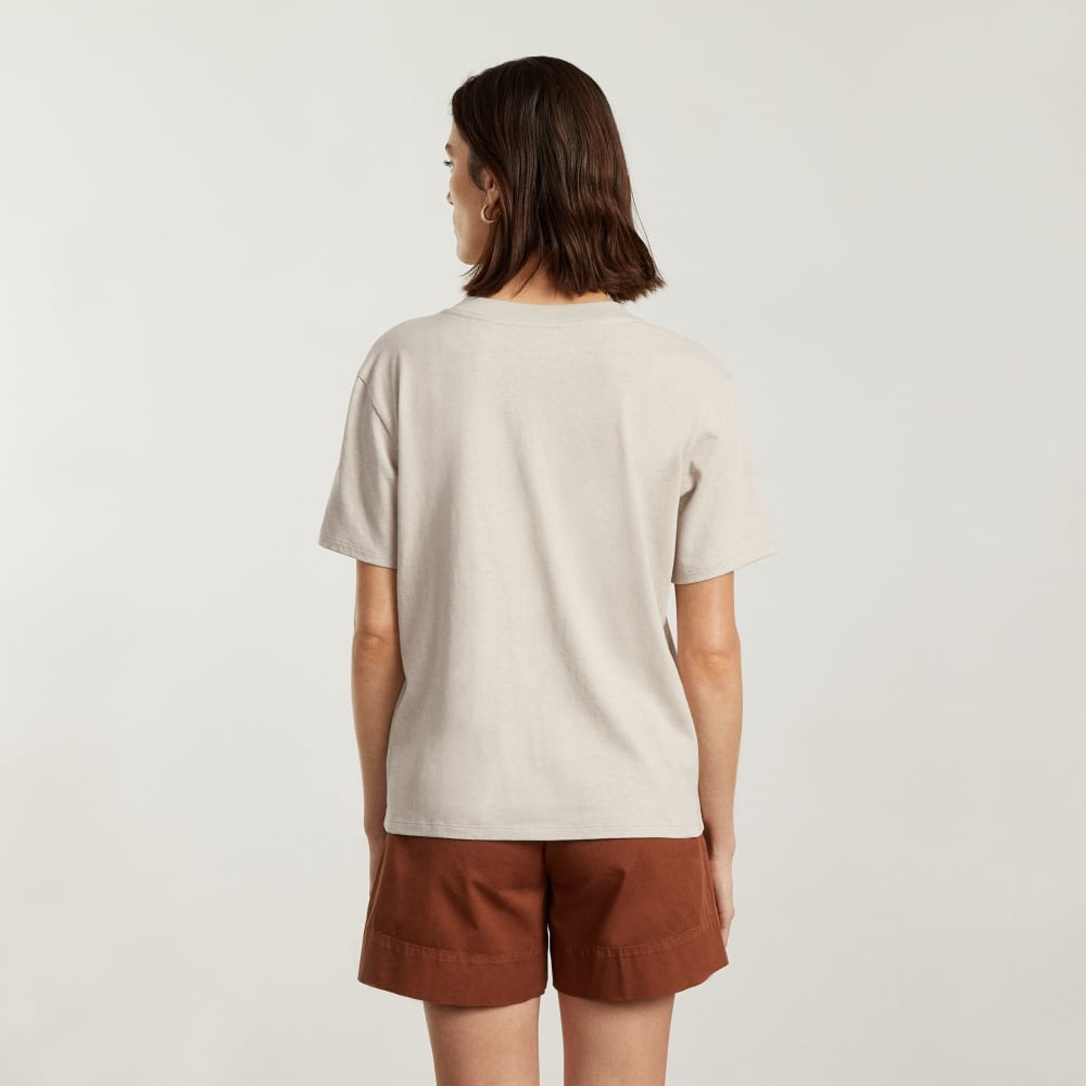 The Vintage V-Neck Hemp Tee | Moonlit Cloud