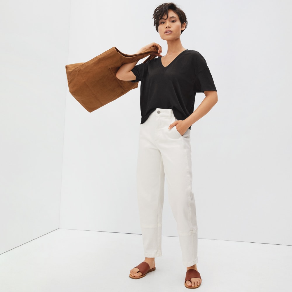 The Organic Cotton Slouchy V-Neck | Black