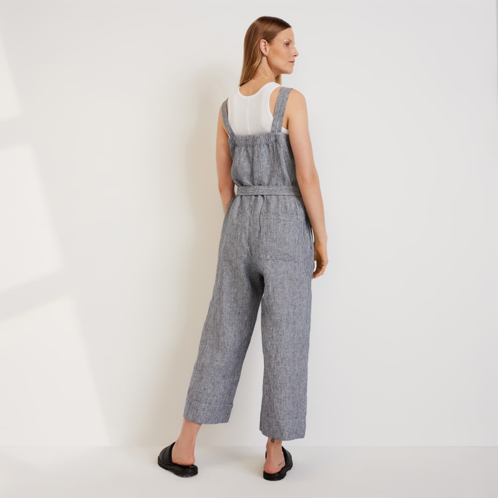 The Linen Jumpsuit | Canvas Tan / Navy