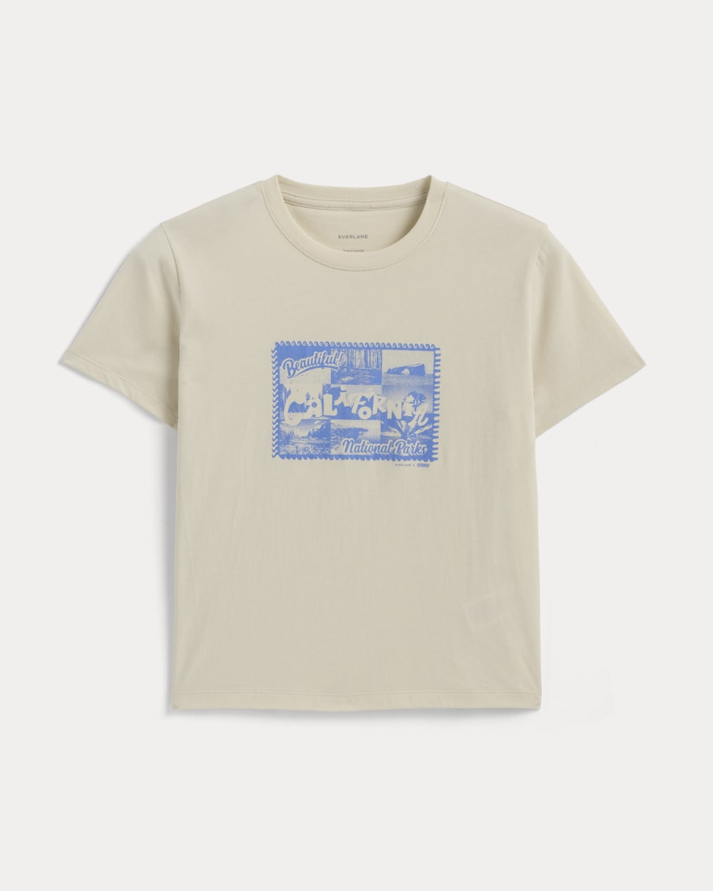 The Everlane x Parks Project Box-Cut Tee | Natural / Granada Sky Blue