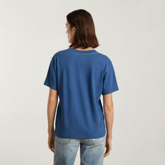 The Vintage V-Neck Hemp Tee | Deep Blue