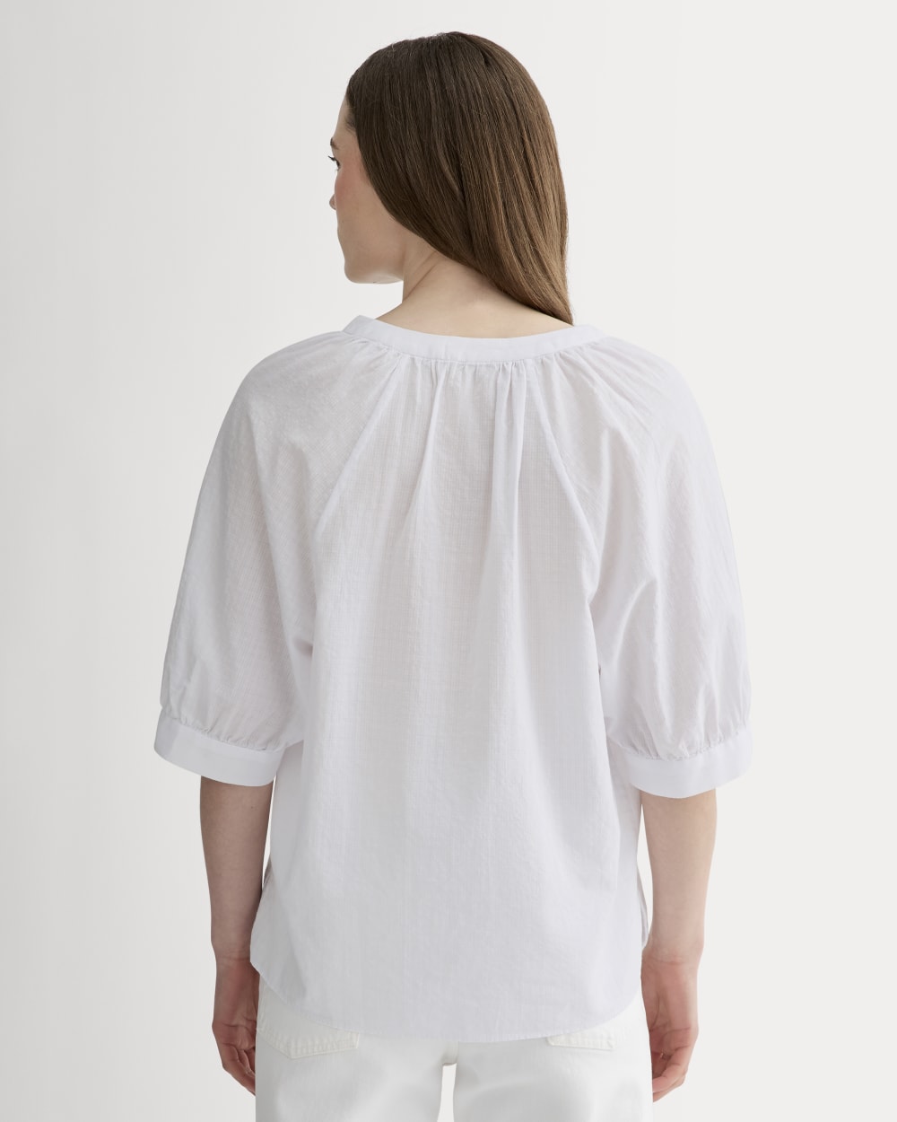 The Gauze Gathered Top | White