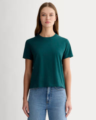 The Box-Cut Tee in Essential Cotton | Dark Sea | No Pocket
