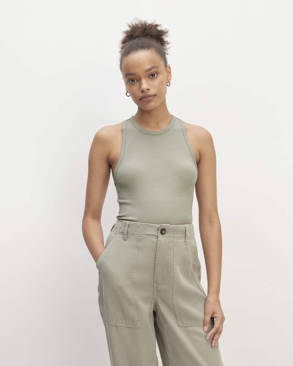 The Luxe Rib Racerback Tank | Sage Green