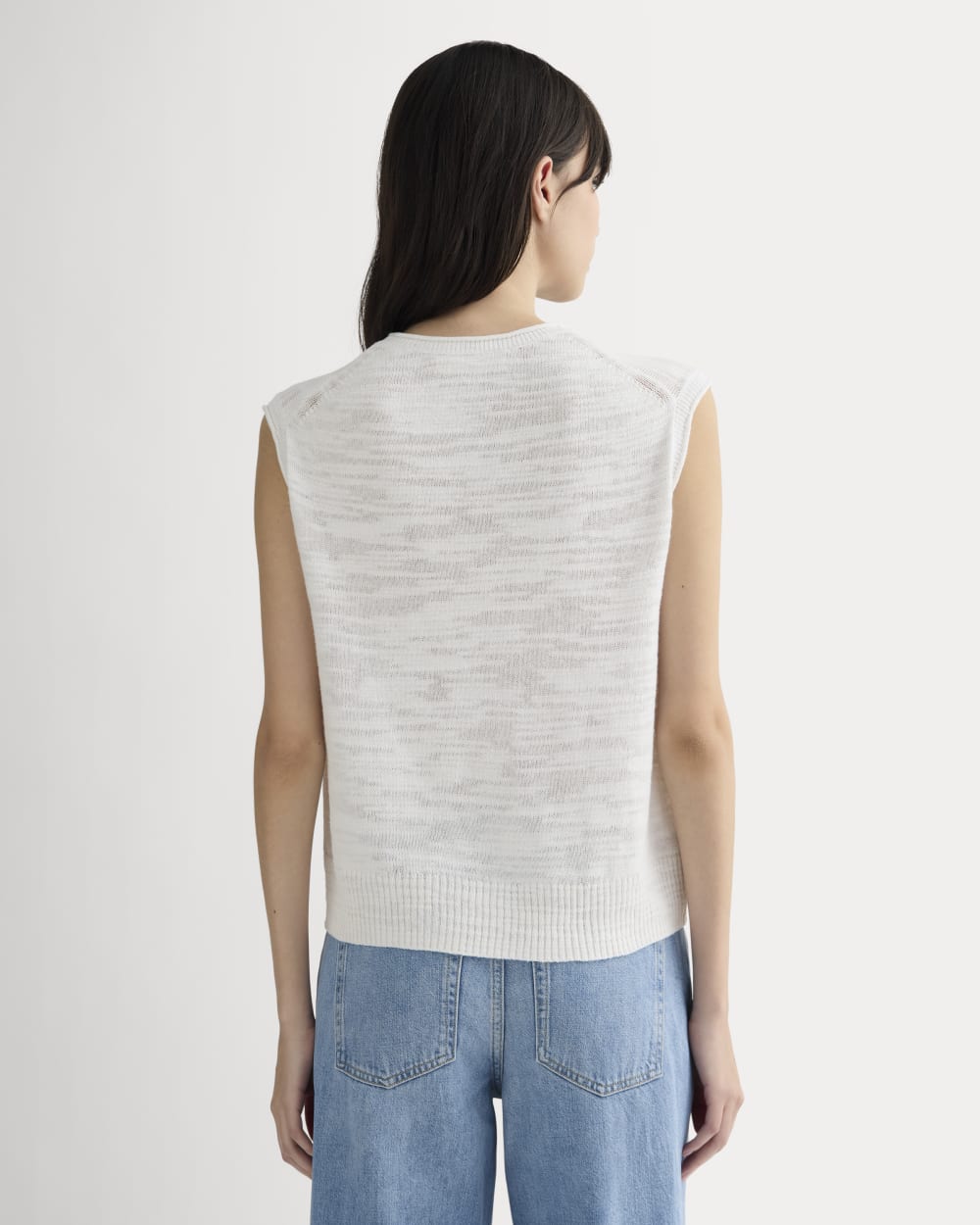 The Muscle Sweater in Cotton Linen | White