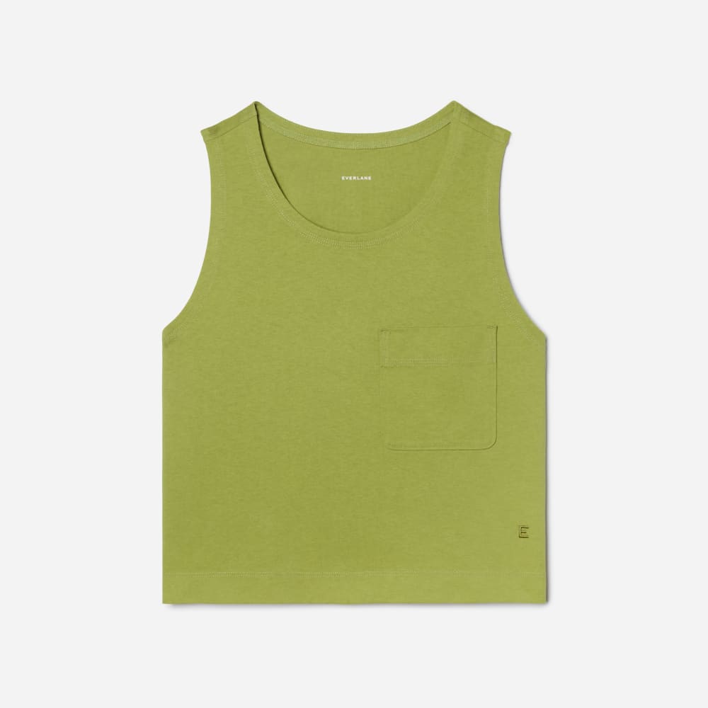 The Premium Weight Cropped Pocket Tank | Pepper