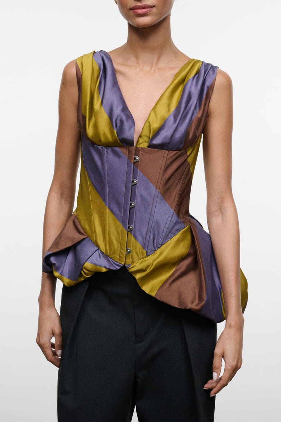 FABIANNE SILK TOP | SIENNA STRIPE