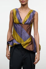 FABIANNE SILK TOP | SIENNA STRIPE