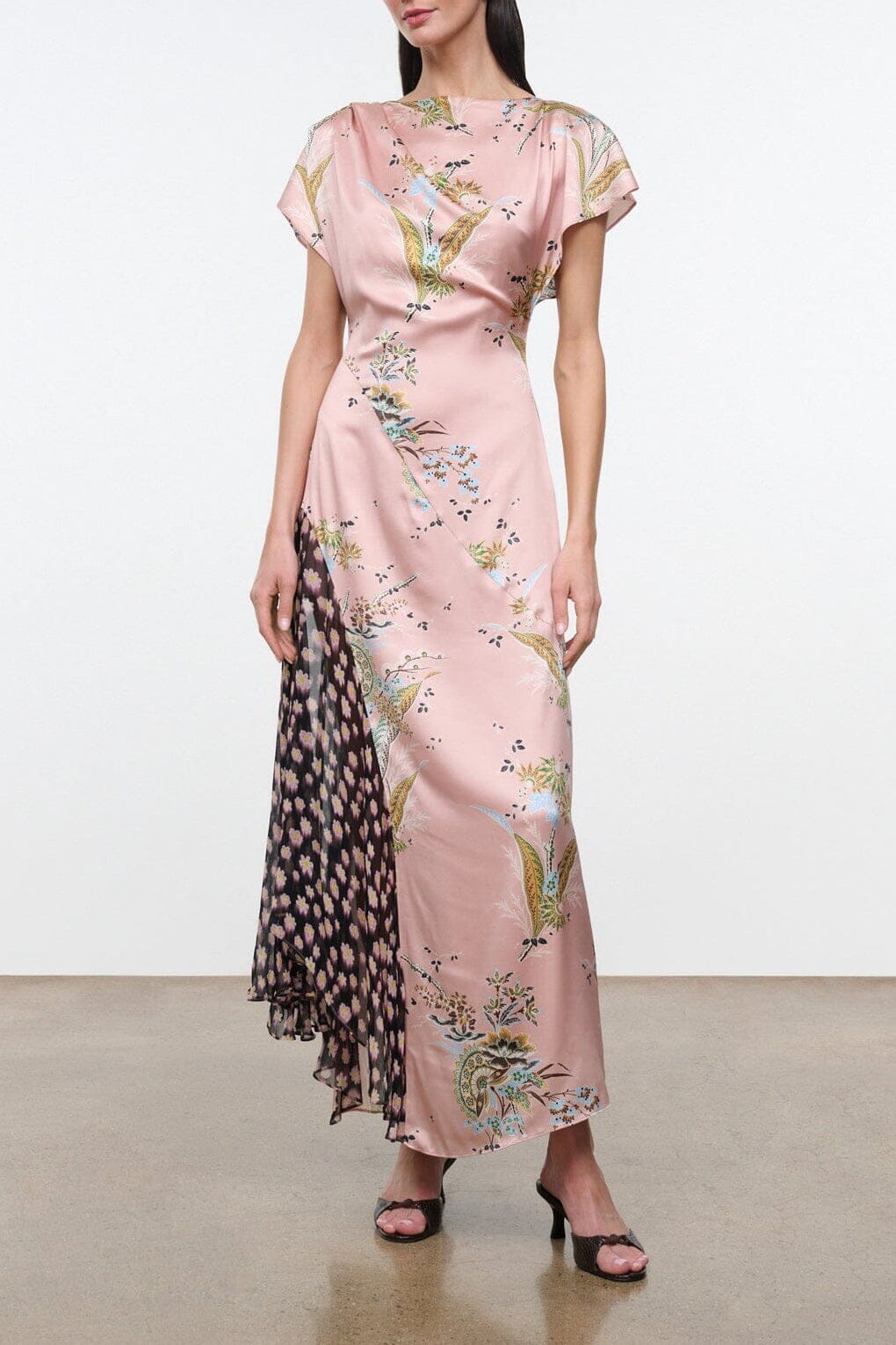 FAWN SILK DRESS | TAPESTRY ROSE MULTI