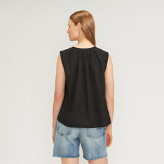 The Gathered Tie-Front Top | Black