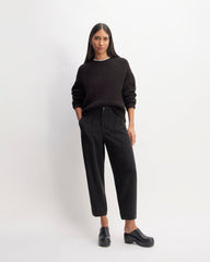 The Cloud Oversized Textured Crew | Black