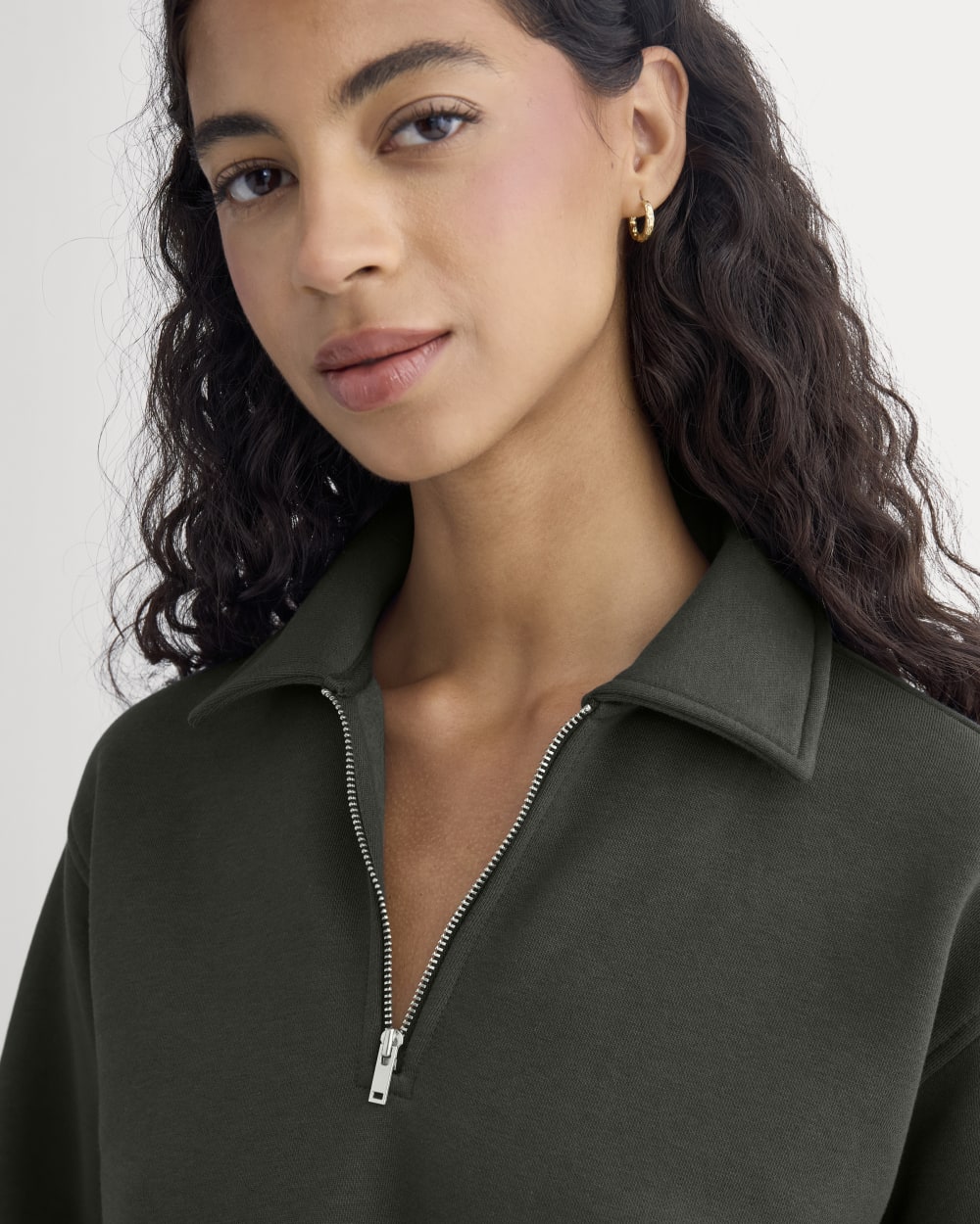 Luxe Fleece Zip Polo | Washed Black